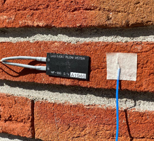 Heat flux sensors used in combination with temperature sensors to determine a building component’s R-value (thermal resistance) and U-value (thermal transmittance)